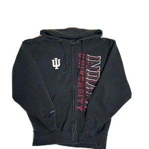 Jansport Men M Black Indiana University Full-Zip Hooded Athletic Jacket